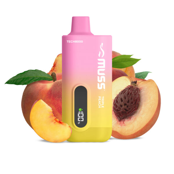 Muss Tech 8000 TRIPLE PEACH 0 MG