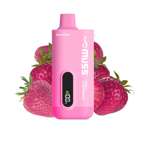 Muss Tech 8000 TRIPLE STRAWBERRY 0 MG