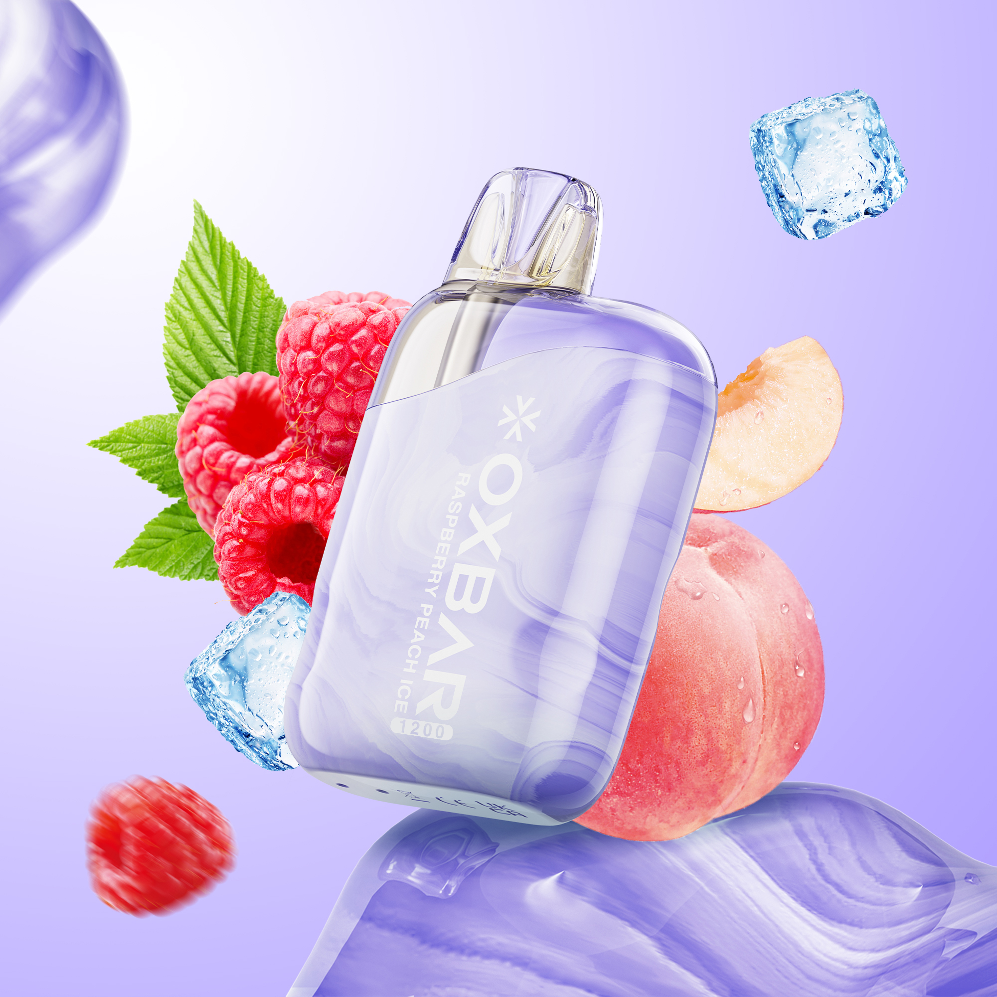 Oxbar 1200 Raspberry Peach Ice 20mg